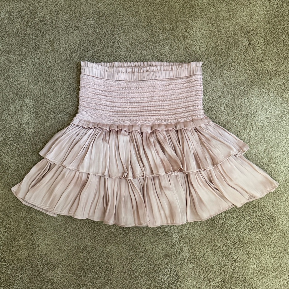 Reset Smocked Tiered Skirt Mauve Baby Pink | Sz Medium - Picture 4 of 6